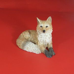 Vintage CASTAGNA Red Fox Figurine 1988 Made in Italy Alabaster Forest Animal